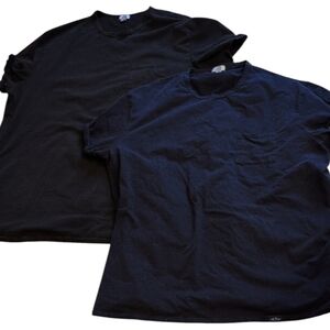 Lot Of 2 One Bone Short Sleeve Shirt Cotton Dark Navy Blue And Black Size 4